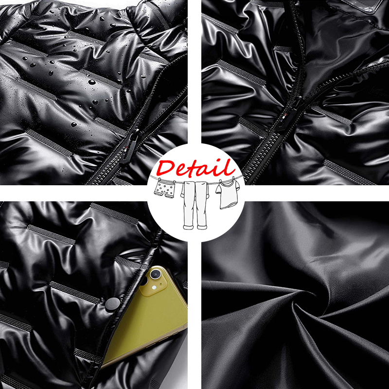 Men's Down Parkas Autumn Bubble Padded Clothes Winter Jackets Men Bright Parka Thickened Warm Silver Waterproof Jackets Men Down Coats S-6Xl 2209