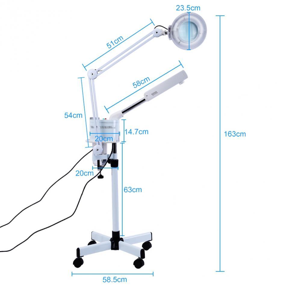 2024 3 in 1 UV Ozone Face Steamer with Cold Light LED & 5X Magnifier Floor Lamp for Spa and Salon, Ultimate Facial Treatment Tool