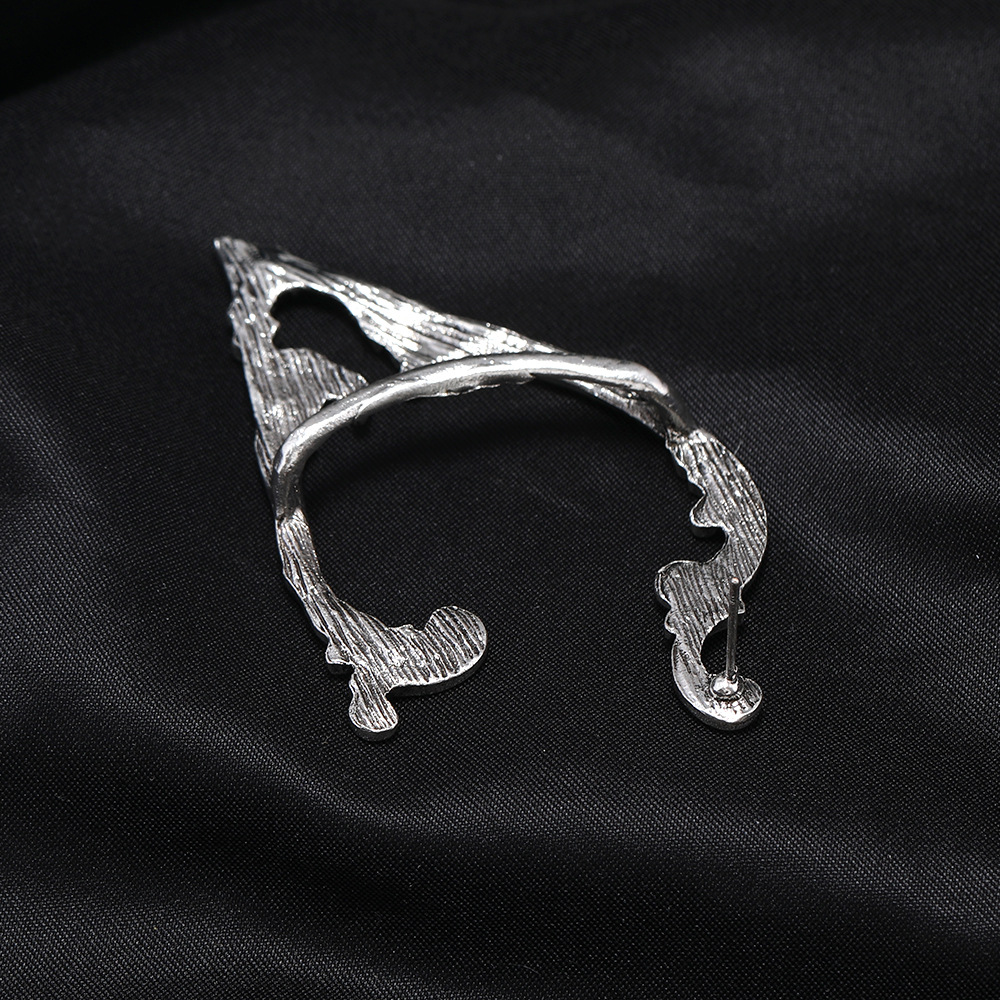 Punk Style Retro Meteal Ear Wrap Cuff Clip for Men Women Vintage Silver Gothic Sprite Ear Clasp Earrings European Popular Young Earrigns Jewelry Gift