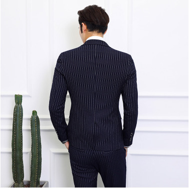 Men's Suits Blazers Men's Striped Suit Three-piece Large Size 6XL British Style Gentleman Business Banquet Wedding Host Fashion Quality Form