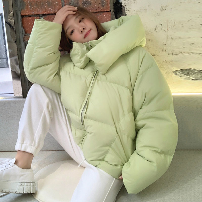 Women's Down Parkas Oversized Women Winter Jacket Short Hooded Parkas Casual Solid Color Thicken Warm Cotton-padded Outerwear Puffer Coats Female