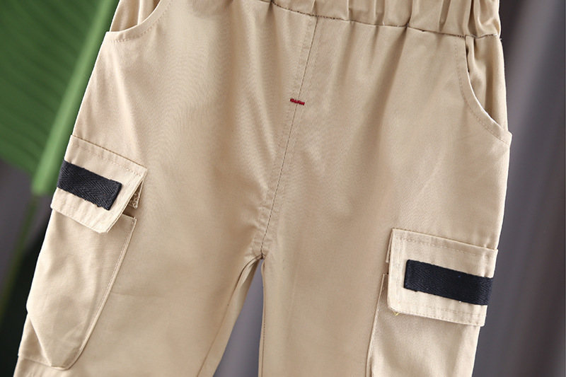 Trousers Spring Autumn Fashion Children Cotton Clothes Baby Boys Girls Elastic Pocket Work Trousers Kids Infant Casual Sports Pants 220909