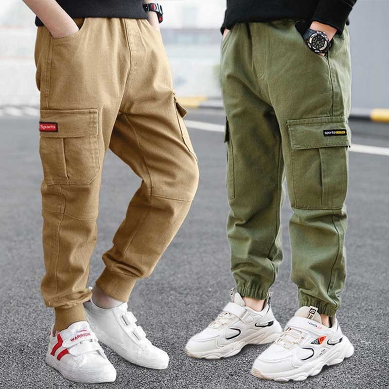 Trousers Boys Cargo Pants Winter Autumn Thick Boys Trousers Casual Kids Sport Pants Teenage Children Clothes For Boys 4 5 6 7 8 9 Year 220909
