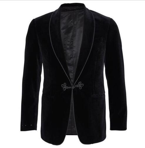 Men's Suits Blazers Black Velvet Latest Smoking Jackets Shawl Lapel Formal Tuxedos Loose Vintage Retro Dinner Party Prom Suit Blazer1 Jacket 2209