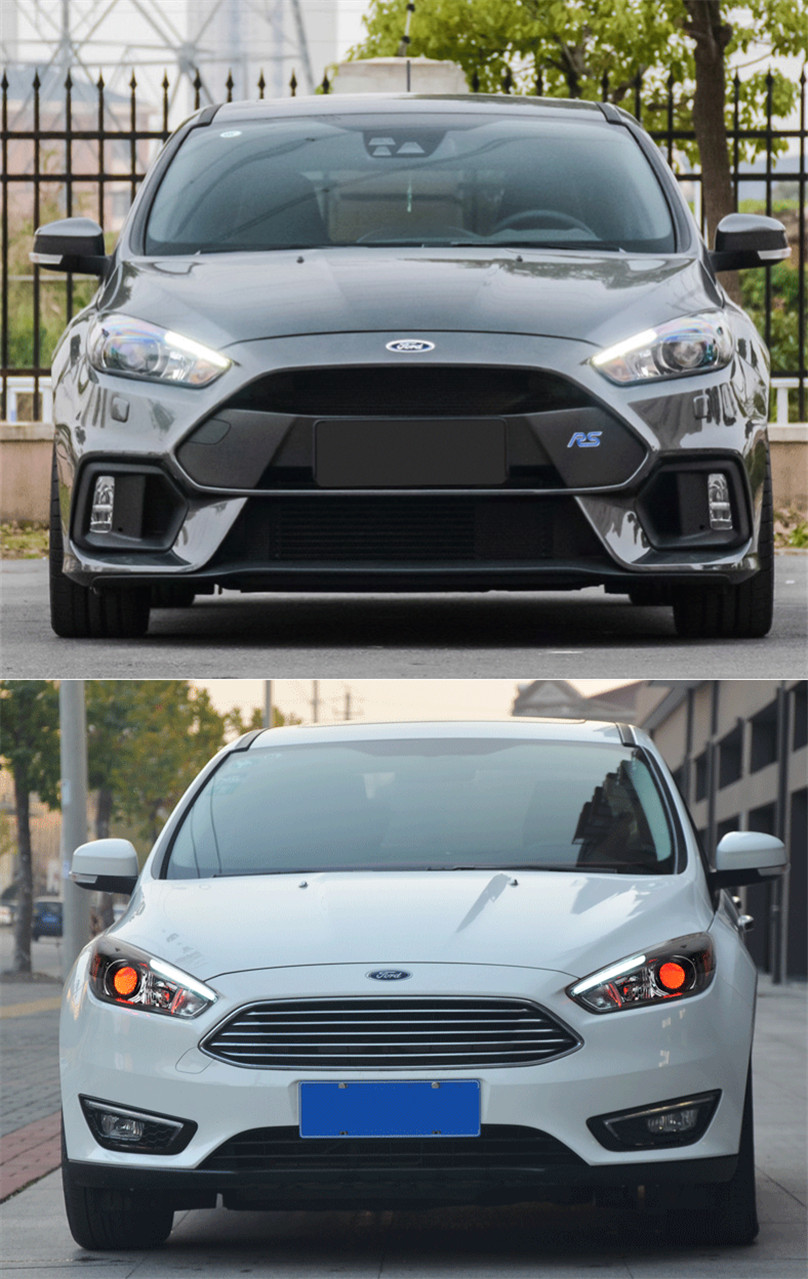 Car Lights For Focus RS 20 15-20 18 LED Auto Headlights Assembly Upgrade ST Design Evil Eyes Bicofal Lens Xenon Lamp Accessories