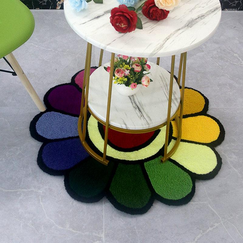 Carpets INS Cartoon wer Round Carpet Anti-slip Children's Playground Soft Plush Rugs Coffee Table Rug Living Room Decor or Mats living bedroom ba