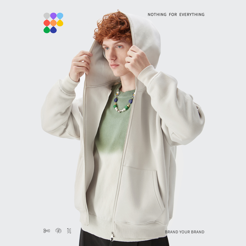 Men's Tracksuits INFLATION Zip Up Hoodies Set Men Oversized Two Pieces Set Winter Thick Fleece Casual Tracksuit Couple Zipper Sweatsuit 220909