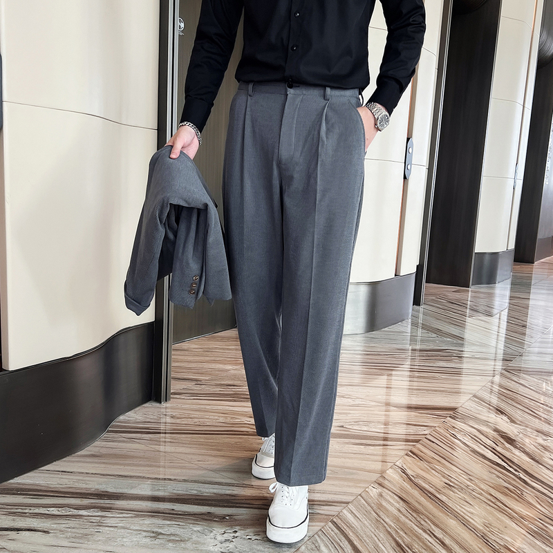 Men's Suits Blazers Men 2PCS Suits Sets Jacket Pant Streetwear Fashion Loose Casual 3D Stripes Suits Blazer Coat Trousers Hip Hop Dance Clothing 