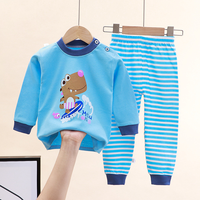 Pajamas born Kids Boys Girls Pajama Sets Cartoon Casual Long Sleeve Cute TShirt Tops with Pants Toddler Baby Autumn Sleeping Clothes 220915