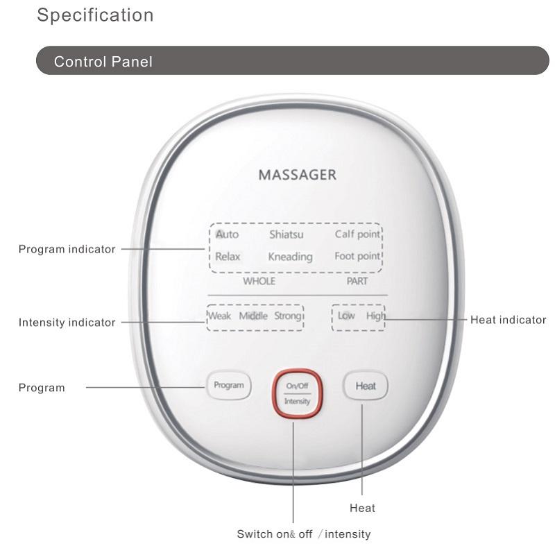 Air Compression Leg Massager Circulation Calf Foot Thigh Massage Muscle Massager Pain Relief With Heat Handheld Controller
