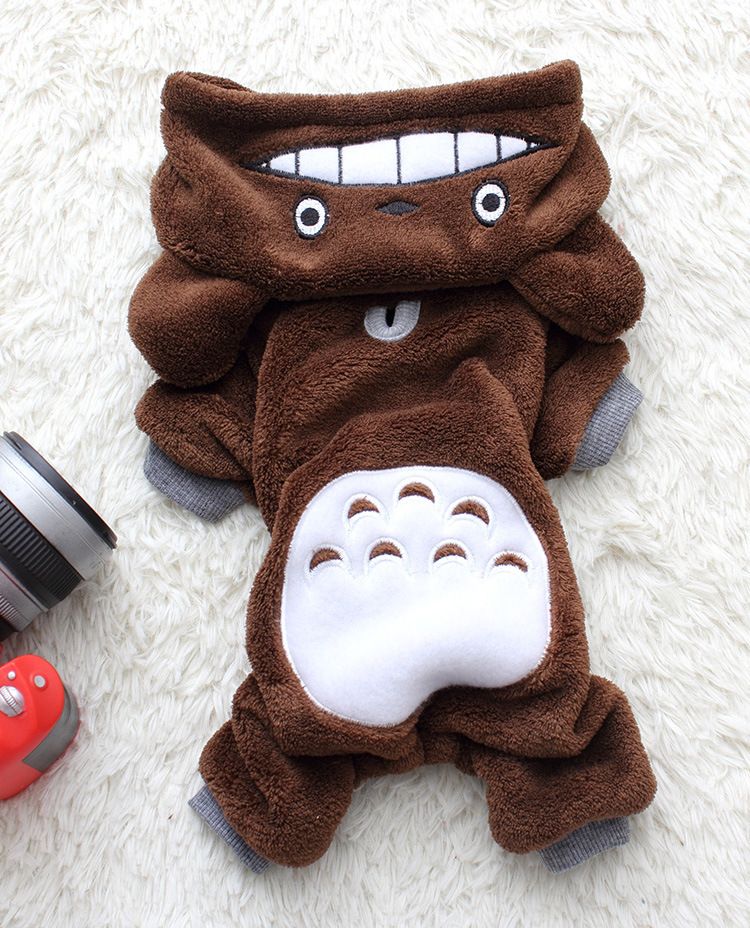 Soft Warm Dog Apparel Coat Pet Costume Fleece Clothing For Dogs Puppy Cartoon Winter Hooded Jacket Autumn Clothes XS-XXL Free shipping