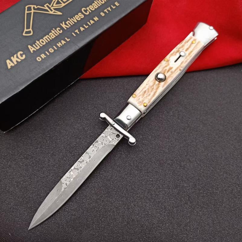 classics 9 inches Italy Swinguard ATUO OPEN Folding Knife Damascus Steel Blade Wilderness survival portable camping outdoor Hunting sel285h
classics 9 inches Italy Swinguard ATUO OPEN Folding Knife Damascus Steel Blade Wilderness survival portable camping outdoor Hunting sel285h