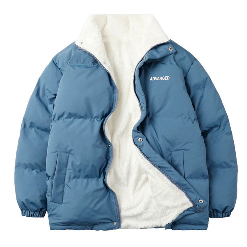 Men's Down Parkas Legible Winter Jacket Men Casual Loose Thicken Warm Mens Parkas Solid Stand Collar Winter Coat Man 220909