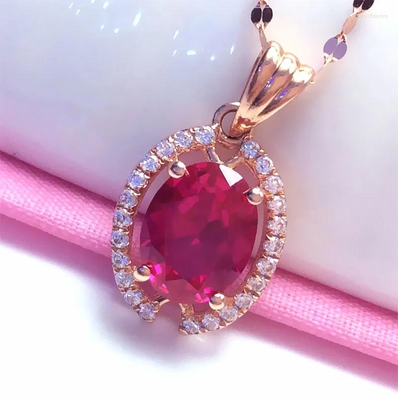 Chains 585 Purple Gold Romantic Sweet Necklace Ruby Pendant 14K Rose Crystal Wedding Lady Jewelry For Girlfriend Gifts
Chains 585 Purple Gold Romantic Sweet Necklace Ruby Pendant 14K Rose Crystal Wedding Lady Jewelry For Girlfriend Gifts