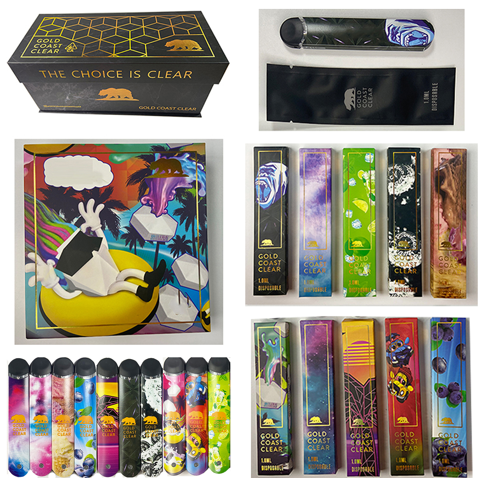 New arrive Gold Coast Clear Disposable Vape Pen 280mAh GCC 1ml Empty Cartridge E-cigarettes USB Rechargeable Vapes Bar Airflow Vaporizer with Gift Box
New arrive Gold Coast Clear Disposable Vape Pen 280mAh GCC 1ml Empty Cartridge E-cigarettes USB Rechargeable Vapes Bar Airflow Vaporizer with Gift Box