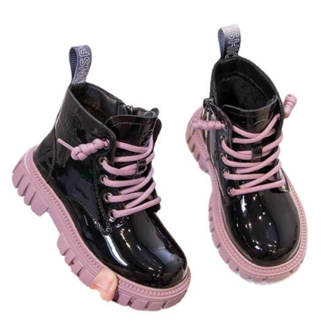 Autumn Winter Children Martin Boots PU Leather Waterproof Kids Snow Boots Child Girls Boys Ankle Boot Fashion Sneakers Shoes