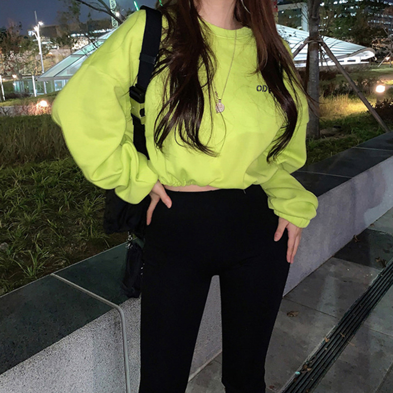 Women s Hoodies Sweatshirts Rainbowwaves Hoodie Woman Loose Long Sleeve Short Shirts Letter Spring Oversize Pullover Korean Streetwear Crop Tops 22090