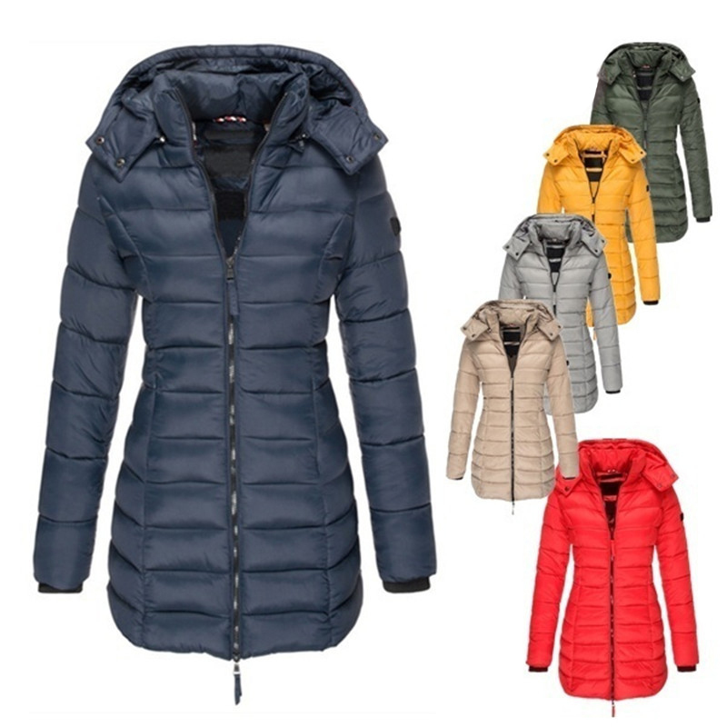 Women's Down Parkas Hooded Parkas Women Down Jacket Autumn Winter Coat Classic Fashion Clothes Yellow Red Blue Gray Black Green Manteau Femme 220