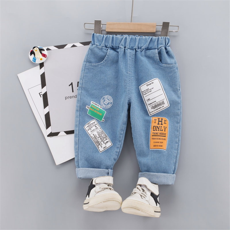 Trousers Baby Boys Girls Jeans Pants Children Trousers Boys Girls Jeans Boys Casual Pants Cartoon Jeans For Kids 1 2 3 4 YEARS 220909