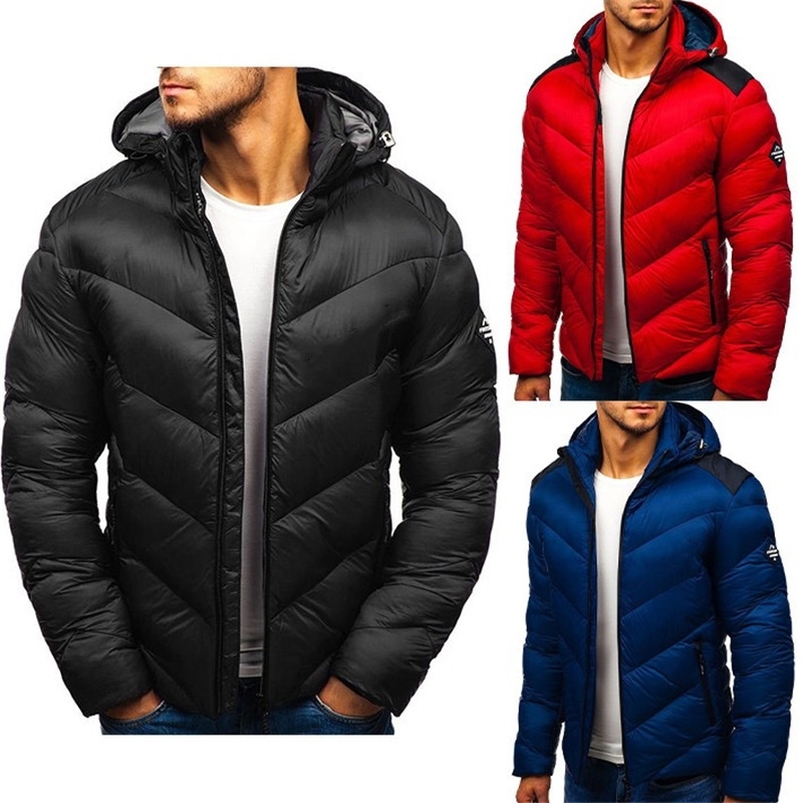 Men's Down Parkas ZOGAA Autumn and winter fashion hooded bread padded jacket 220909