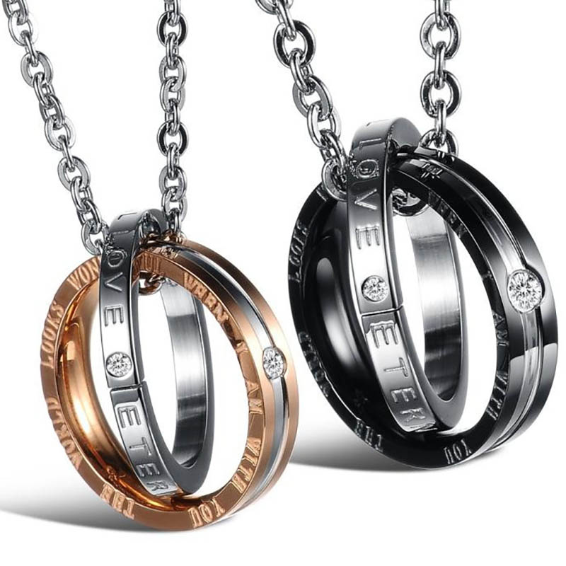 Couple Rings Necklace Crystal Love Promise Ring Pendant Couples Necklaces for Women Men Fine Fashion Jewelry
Couple Rings Necklace Crystal Love Promise Ring Pendant Couples Necklaces for Women Men Fine Fashion Jewelry
