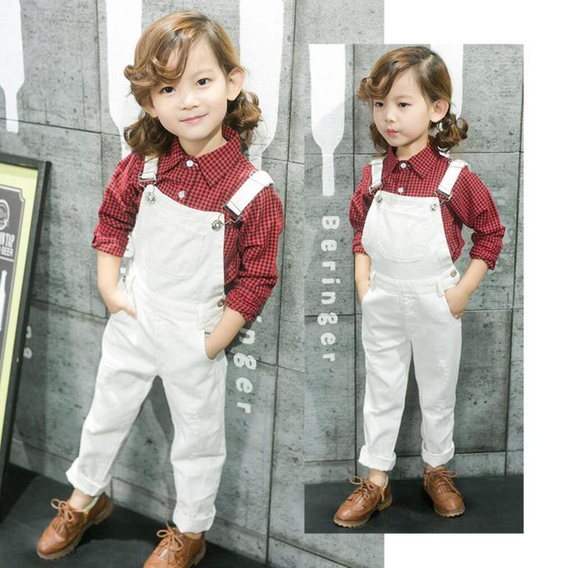 Overalls Toddler Boys Girls Autumn Clothing Kids Suspender Trousers Fashion Cowboy Overalls Jeans Black White Jeans Pants Kids Clothes 220909
