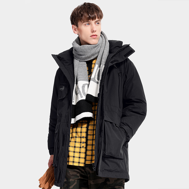 Men's Down Parkas Golden Camel Outdoor Camping Waterproof Mid-length Down Jacket for Men Winter Thick Tooling 80% White Duck Down Warm Jacket 220