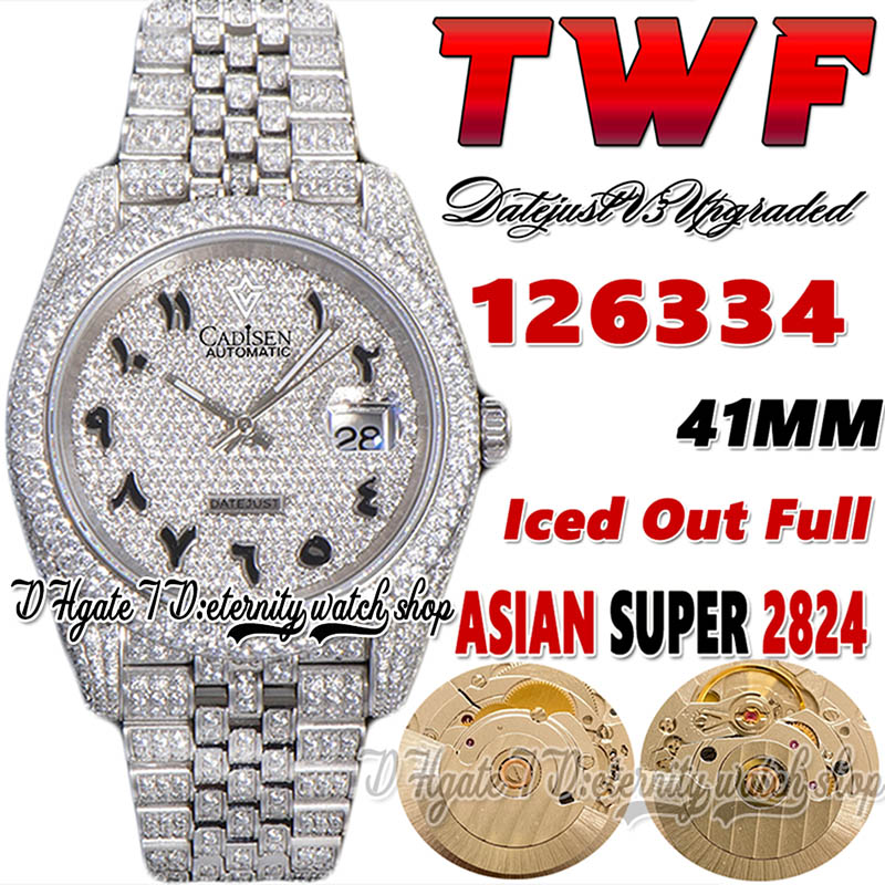 TWF V3 ew126334 cf126300 A2824 Automatic Mens Watch 41MM Iced Out Diamonds inlay Arabic Dial 904L Jubileesteel Diamond Bracelet 2022 Super Edition eternity Watches, Watch waterproof cost
TWF V3 ew126334 cf126300 A2824 Automatic Mens Watch 41MM Iced Out Diamonds inlay Arabic Dial 904L Jubileesteel Diamond Bracelet 2022 Super Edition eternity Watches, Watch waterproof cost