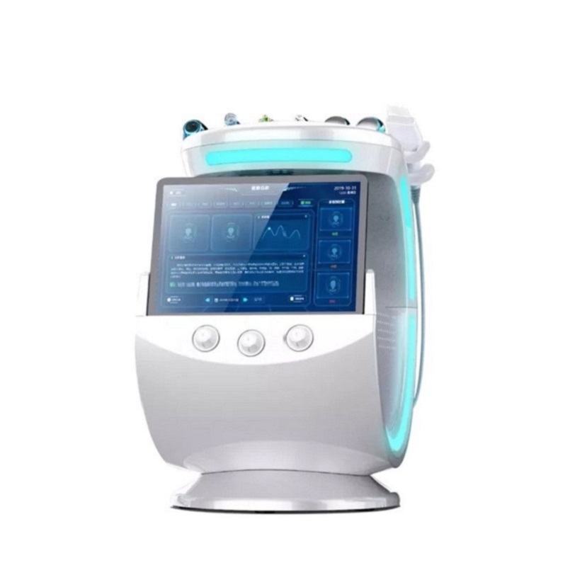 Smart Ice Blue Magic Mirror Skin Analyzer Hydra Machine, 7-in-1 Ultrasound Skin Care, Aqua Peeling, and Hydra Dermabrasion for Comprehensive Skin Trea