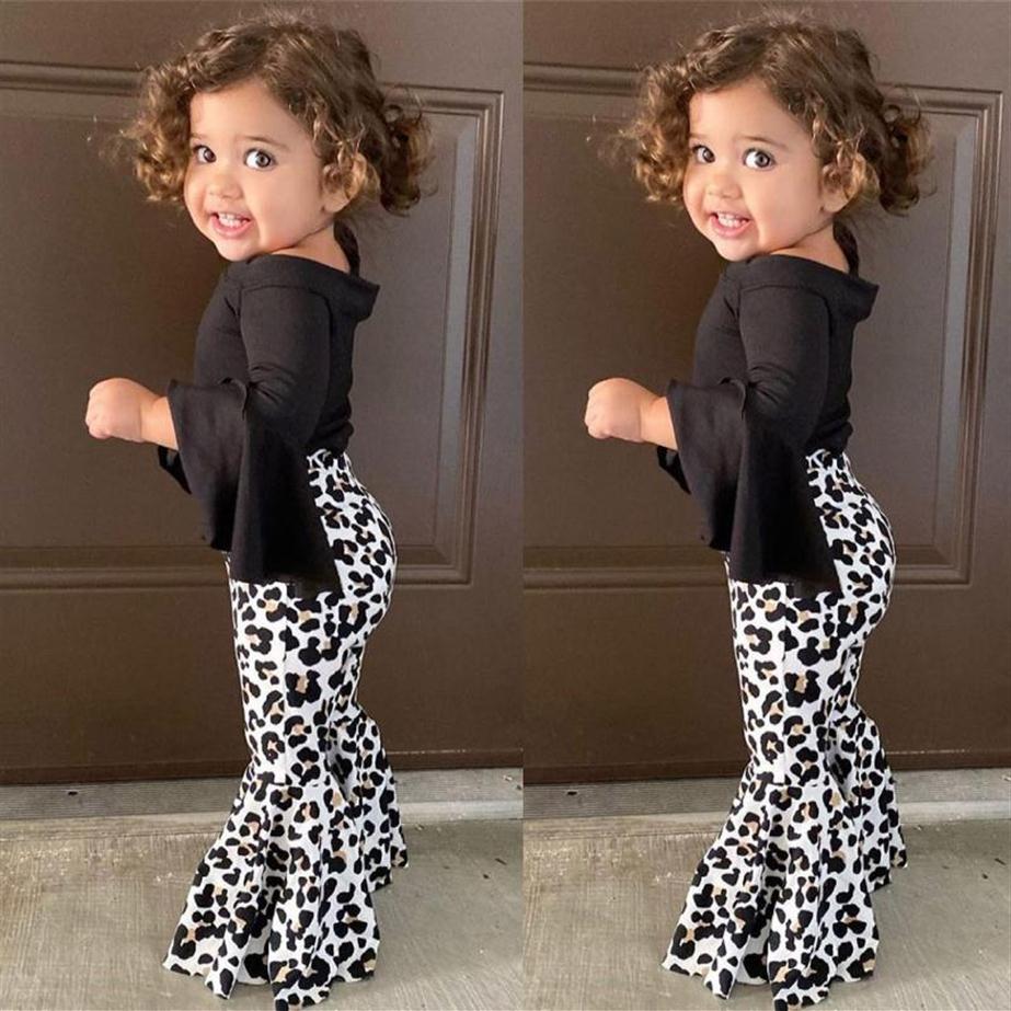 Clothing Sets Autumn Winter Toddler Kids Baby Girls Clothes Black T-Shirt Tops Leopard Print Bell-bottomed Pants Flared Outfits Set263a
Clothing Sets Autumn Winter Toddler Kids Baby Girls Clothes Black T-Shirt Tops Leopard Print Bell-bottomed Pants Flared Outfits Set263a