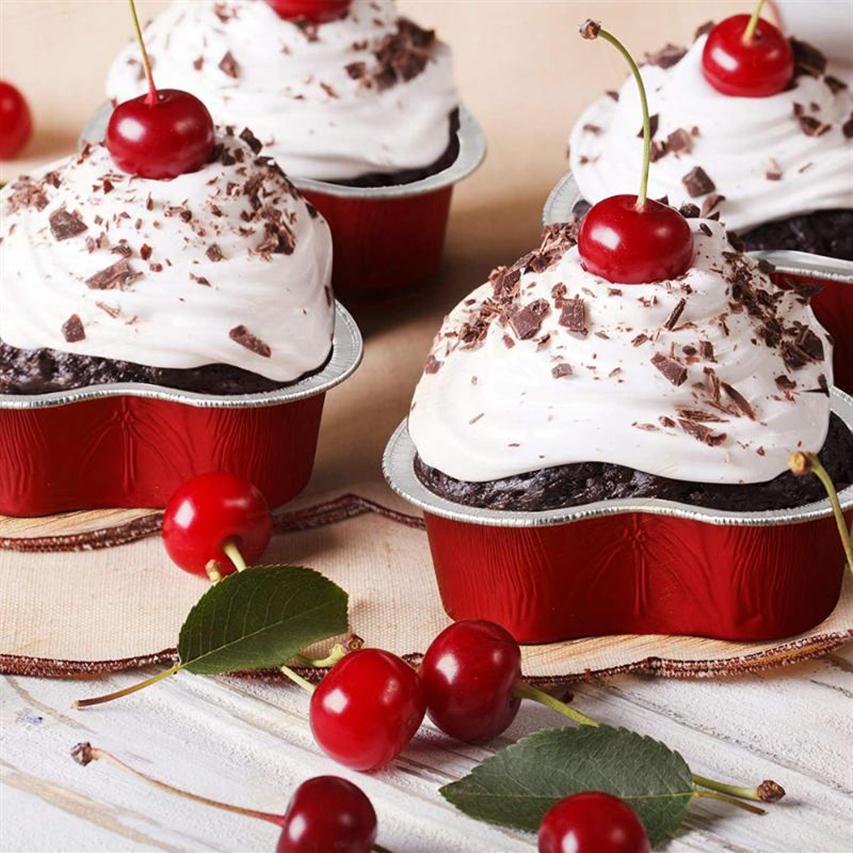Other Bakeware Birthday Party MOTHER039s Day Pudding Cup Heart Shaped Cake Pan Tools Cupcake With Lids Baking Pans226s