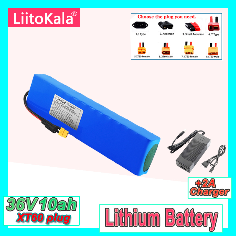 

LiitoKala 36v 10Ah 10S3P 18650 Rechargeable Battery pack Modified Bikes Electric Vehicle Batteries Charger li lon 2A charger