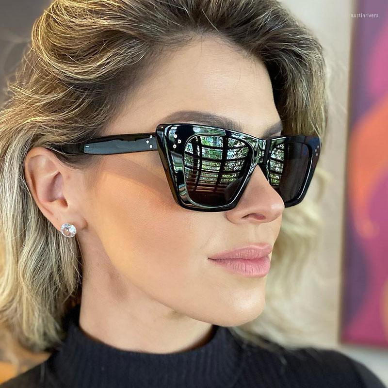 Sunglasses Classic Women's Cat Eye Fashion Designer Vintage Female White Cool Retro Cateye Glasses UV400