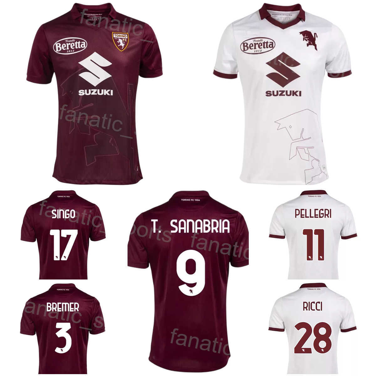 FC Club Torino MILINKOVIC Soccer Jersey AINA DJIDJI RODRIGUEZ RADONJIC LINETTY SINGO VLASIC SANABRIA MIRANCHUK RICCI Football Shirt Kits Breathable Team Color, White
FC Club Torino MILINKOVIC Soccer Jersey AINA DJIDJI RODRIGUEZ RADONJIC LINETTY SINGO VLASIC SANABRIA MIRANCHUK RICCI Football Shirt Kits Breathable Team Color, White