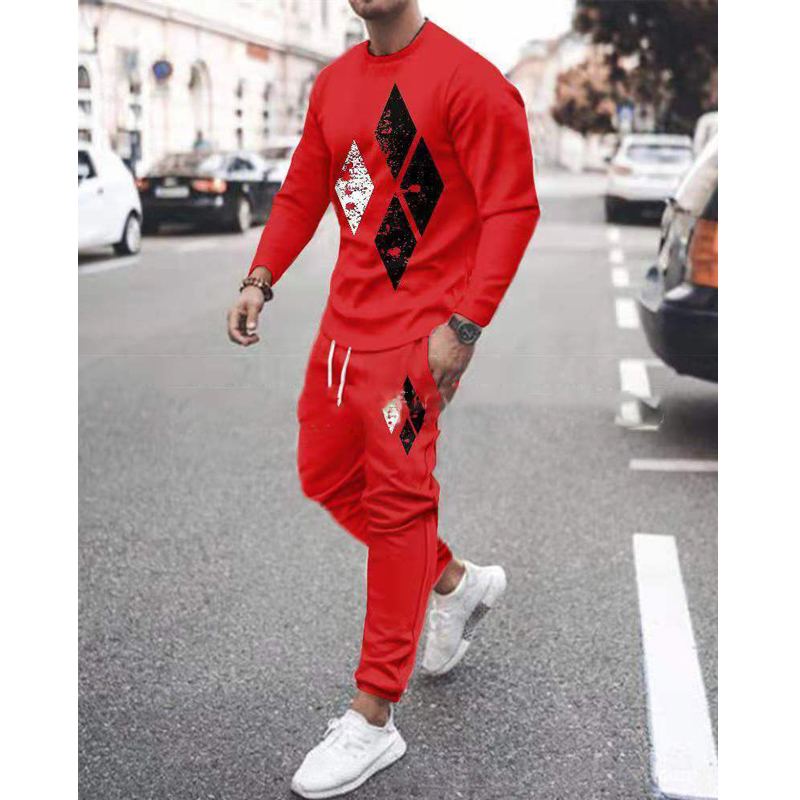 Men's Tracksuits Men's 2 Piece Set Tracksuits 3D Print Long Sleeve T-Shirt Set Streetwear Casual Two piece Male Oversized Men Tshirt Suit To