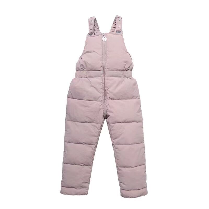 Overalls Winter Children Warm Overalls Autumn Girls Boys Plus Thick Pants Baby Girl Jumpsuit For 1-5 Years Kids Ski Down Overalls 220909