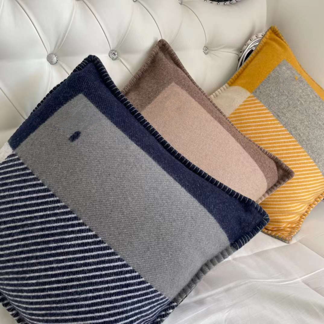 TOP QUAILTY WOOL NEW Color Yellow Gray Blankets And Cushion Thick Home Sofa Blanket beige orange black red gray navy Big Size