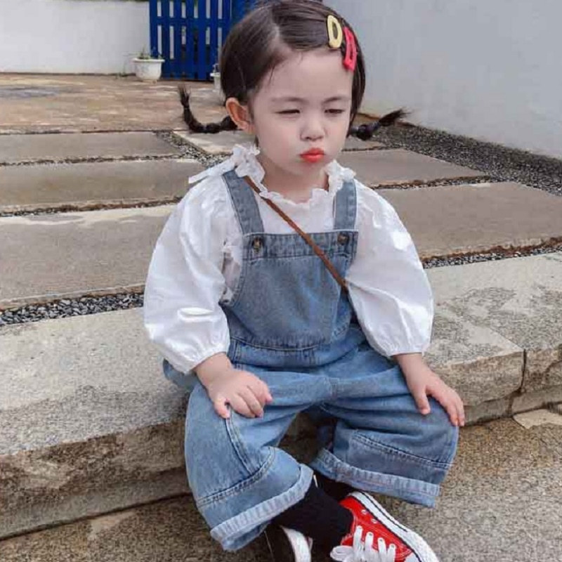 Overalls Baby Boy Girl Cotton Overall Denim Pant Infant Toddler Kid Suspender Jean Pant Casual Jean Trousers Child Dungaree Clothes 1-7Y 220909