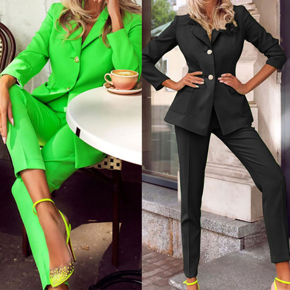 Street Style Red Carpet Fashion Women Pants Suits With Shoulder Pads Slim Fit Prom Evening Party Wear 2 Pieces