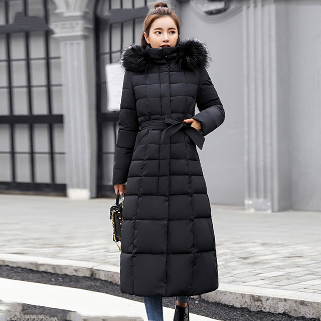 Women's Down Parkas X-Long Arrival Fashion Slim Women Winter Jacket Cotton Padded Warm Thicken Ladies Coat Long Coats Parka Womens Jackets 220909