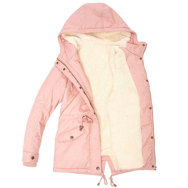 Women's Down Parkas Winter Quilted Coats Women Parkas Single-breasted Hooded Jacket Women Thick Plush Lining Overcoat doudoune femme 220909