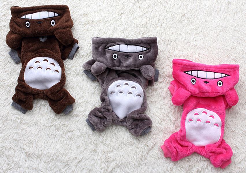 Soft Warm Dog Apparel Coat Pet Costume Fleece Clothing For Dogs Puppy Cartoon Winter Hooded Jacket Autumn Clothes XS-XXL Free shipping