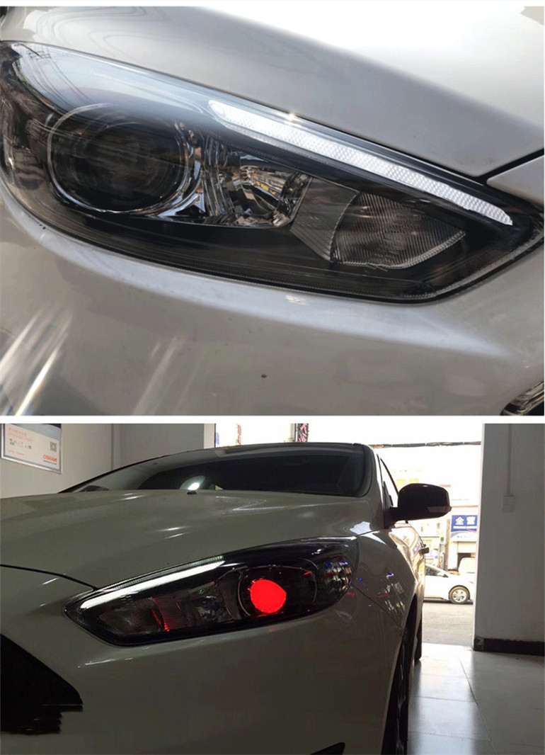 Car Lights For Focus RS 20 15-20 18 LED Auto Headlights Assembly Upgrade ST Design Evil Eyes Bicofal Lens Xenon Lamp Accessories
