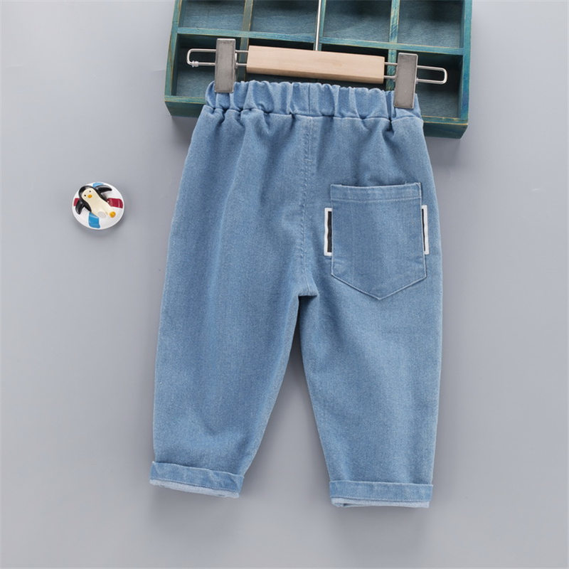 Trousers Baby Boys Girls Jeans Pants Children Trousers Boys Girls Jeans Boys Casual Pants Cartoon Jeans For Kids 1 2 3 4 YEARS 220909