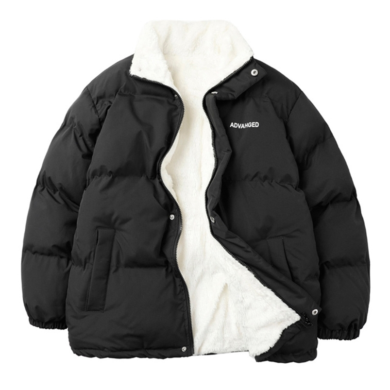 Men's Down Parkas Legible Winter Jacket Men Casual Loose Thicken Warm Mens Parkas Solid Stand Collar Winter Coat Man 220909