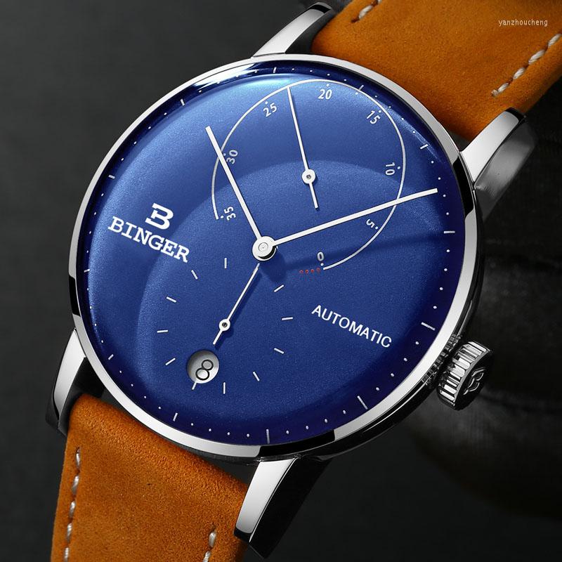Wristwatches Switzerland BINGER Men Watch Automatic Mechanical Mens Watches Male Japan Movement Blue Business Relogio Masculino B-1187G-8, 04
Wristwatches Switzerland BINGER Men Watch Automatic Mechanical Mens Watches Male Japan Movement Blue Business Relogio Masculino B-1187G-8, 04