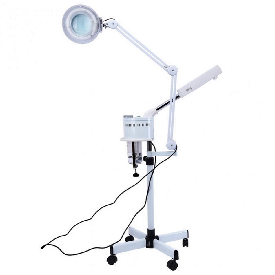 2024 3 in 1 UV Ozone Face Steamer with Cold Light LED & 5X Magnifier Floor Lamp for Spa and Salon, Ultimate Facial Treatment Tool