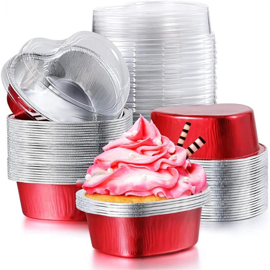 Other Bakeware Birthday Party MOTHER039s Day Pudding Cup Heart Shaped Cake Pan Tools Cupcake With Lids Baking Pans226s