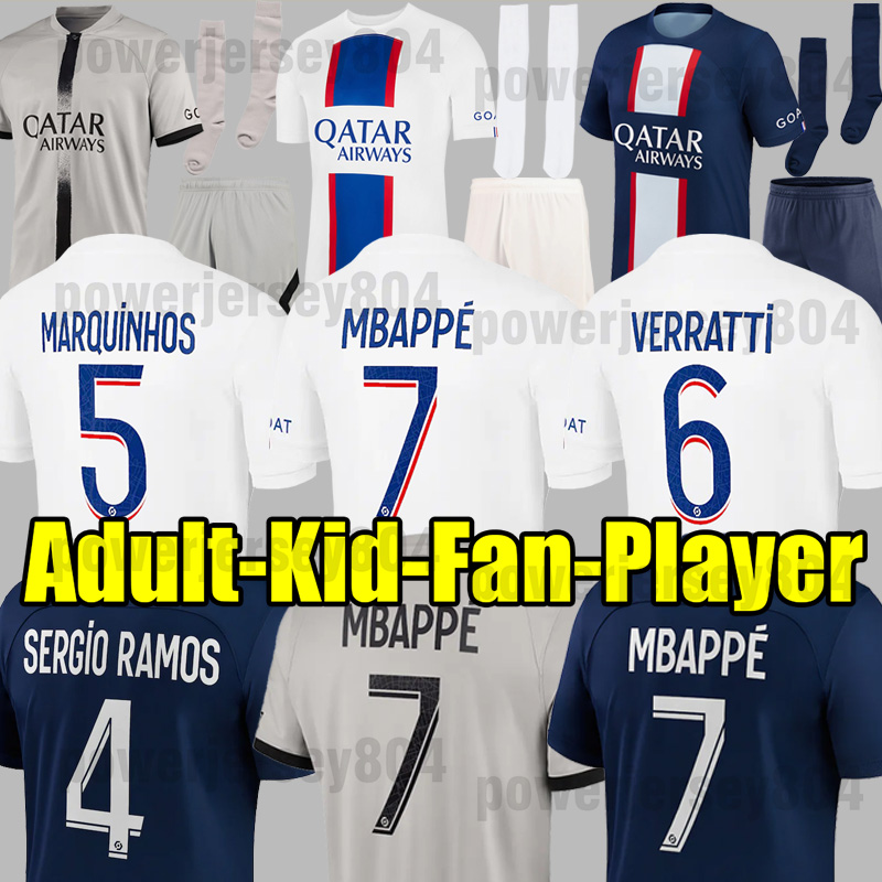 22 23 PSGS MBAPPE MESSIS soccer jerseys DI MARIA WIJNALDUM SERGIO RAMOS HAKIMI Maillots de football shirts kit ICARDI VERRATTI Vitinha Donnarumma 33122, Home kids sock
22 23 PSGS MBAPPE MESSIS soccer jerseys DI MARIA WIJNALDUM SERGIO RAMOS HAKIMI Maillots de football shirts kit ICARDI VERRATTI Vitinha Donnarumma 33122, Home kids sock