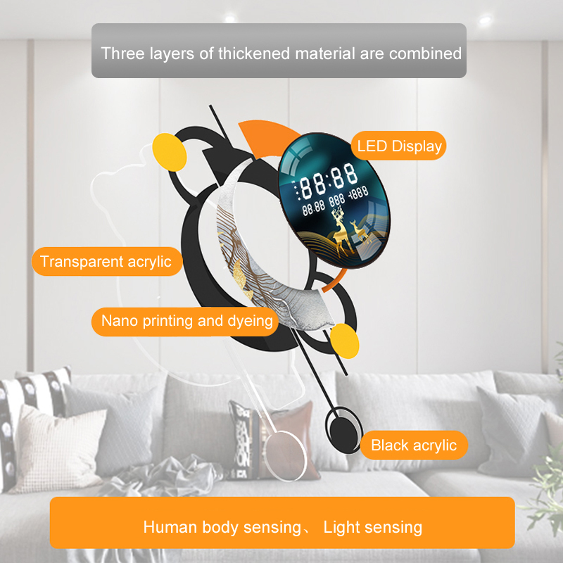 Wall Clocks Modern Led Digital 3D Luminous Mute Electronic Creativity Jump Second Home Decoration 220909